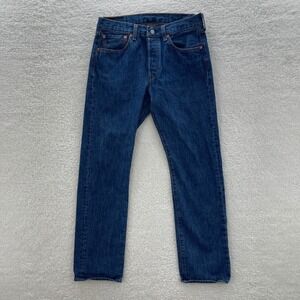 Levis 501 Jeans Mens 31x32 Blue Original Button Fly Medium Wash Denim Cowboy